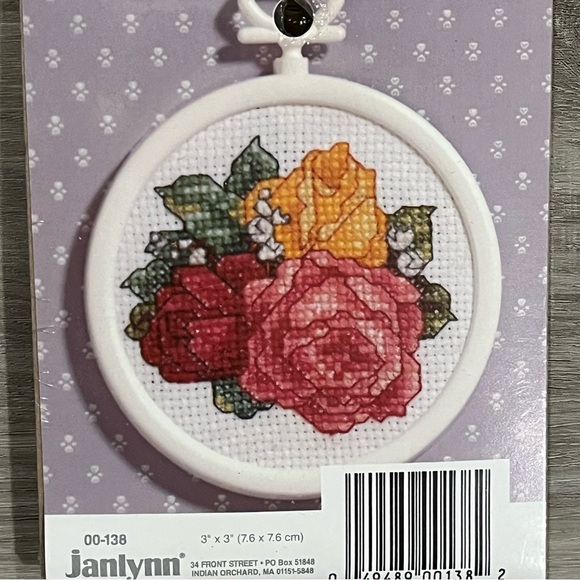 NWT Set of 2 Janlynn Counted Cross Stitch Kits with Frames (Teapot & Roses) - Picture 9 of 14